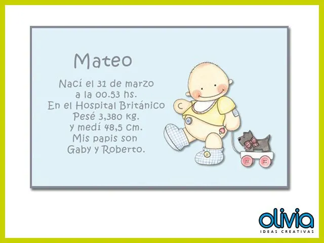 Tarjetitas de souvenirs de cumpleaños para imprimir - Imagui