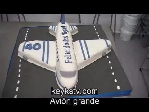 Cómo hacer una tarta de avión de fondant o masa elástica. Airplane ...