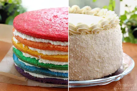 Tarta de coco, un sorprendente arco iris | PequeRecetas