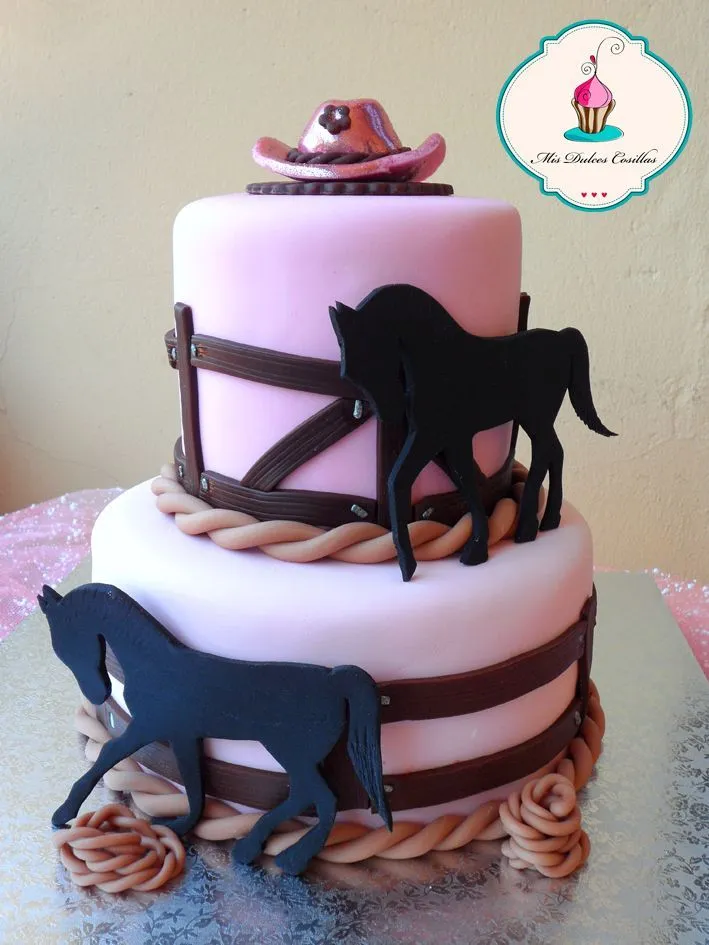 tarta rodeo, con caballos y sombrero | pasteleria | Pinterest