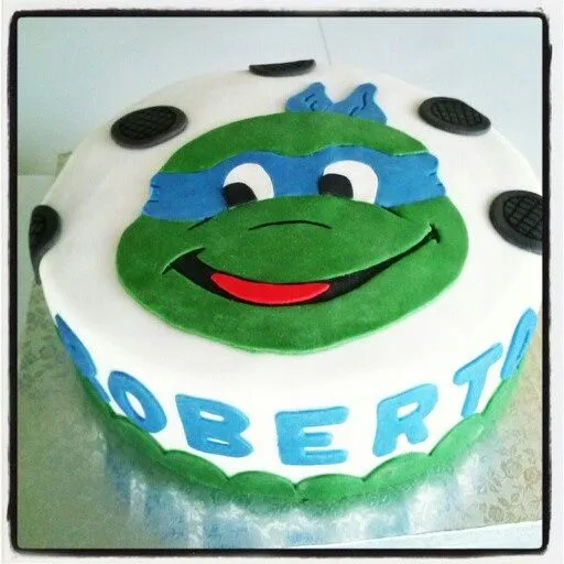 Tarta Tortugas Ninja Leonardo #fondant | Mis tartas | Pinterest