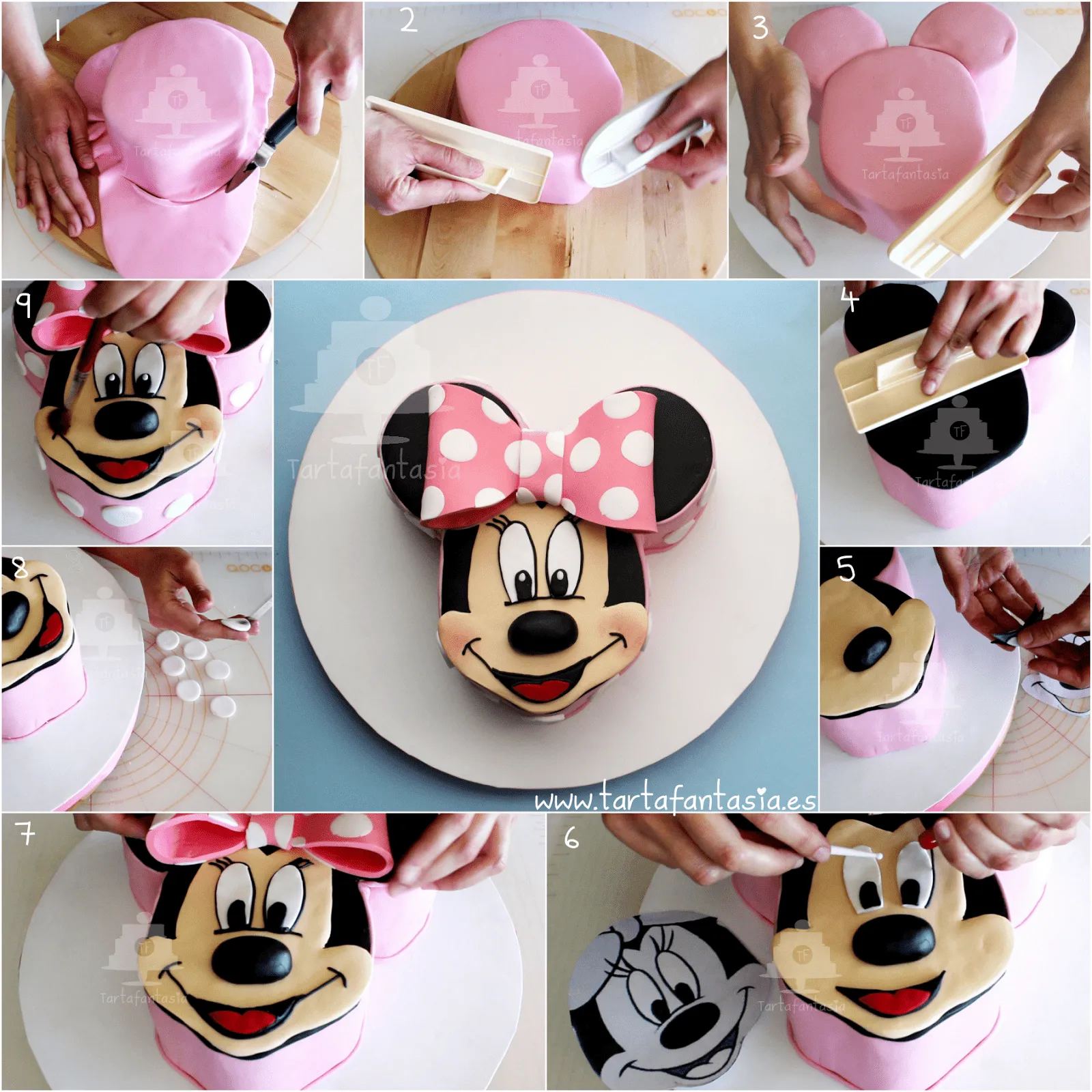 TartaFantasía: Paso a Paso Tarta Minnie Mouse