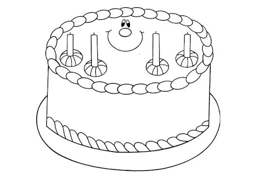 TARTAS DE CUMPLEAÑOS PARA COLOREAR | Dibujos para colorear