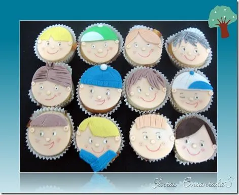 Tartas EncantadaS: Cupcakes “Caritas niño y niña”