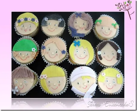 Tartas EncantadaS: Cupcakes “Caritas niño y niña”