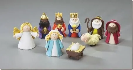 Tartas y tortas de Navidad con el nacimiento de Jesús