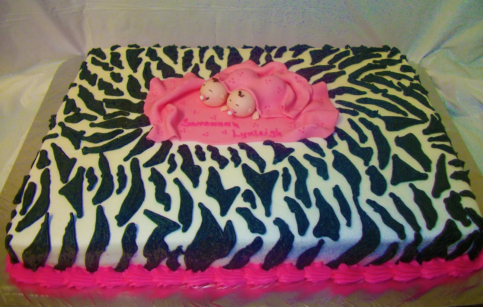 Tasty Cakes: Zebra & Hot Pink Baby Shower for twins