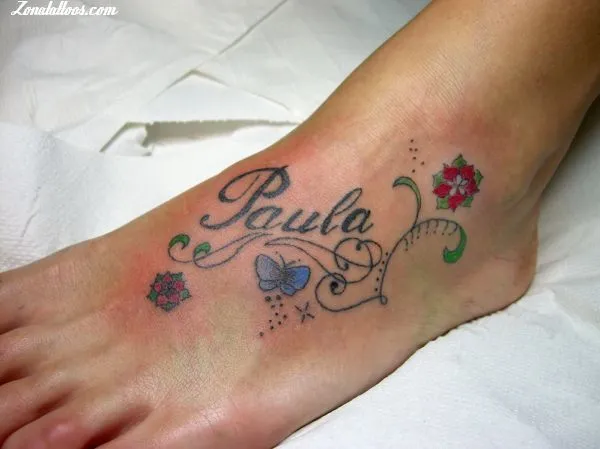 Tatuaje de Alivalle - Nombres Paula Empeine