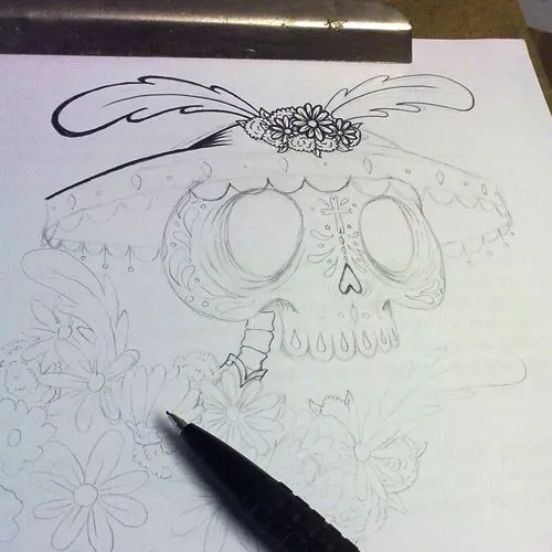 Tatuaje Catrina/Flores | Mostasho!