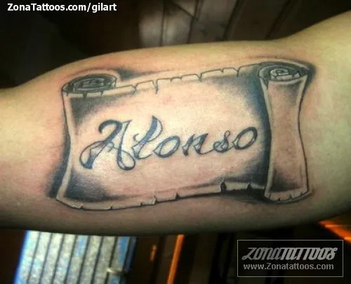 Tatuaje de gilart - Nombres Alonso Letras