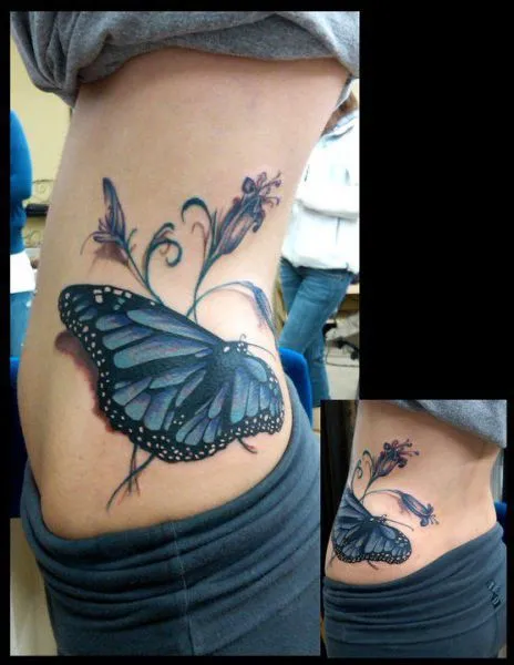 Tatuaje de Mariposa en Cadera | DISEÑOS DE TATUAJES