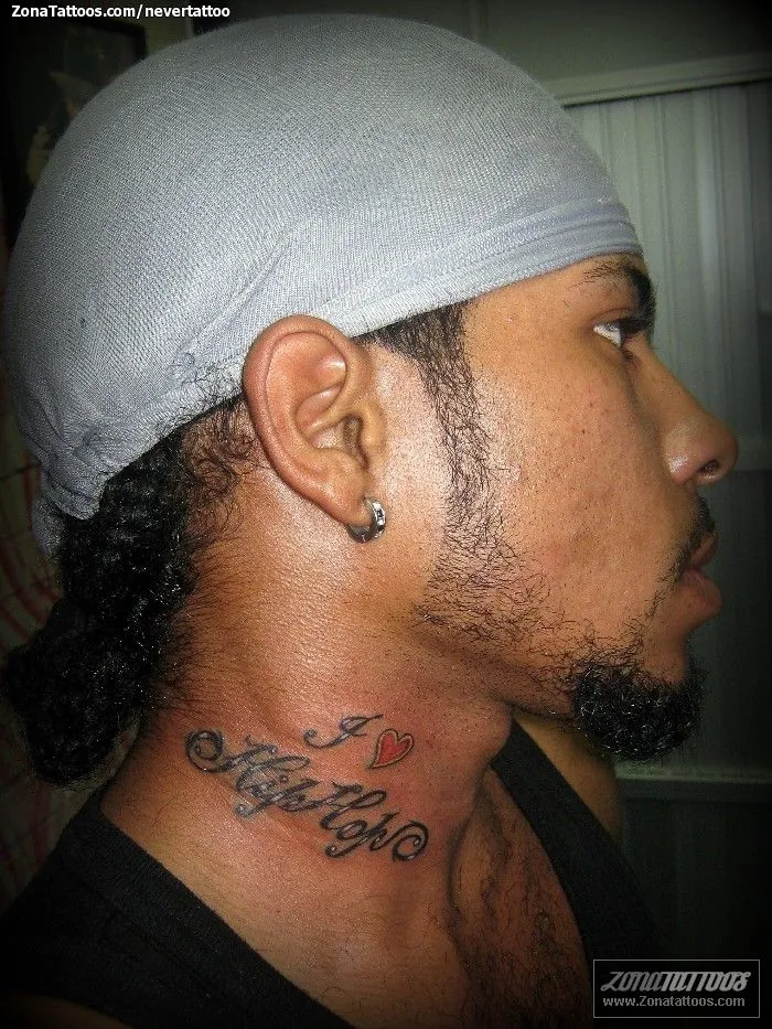 Tatuaje de nevertattoo - Letras Cuello Frases