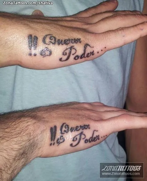 Tatuaje de Shativa - Letras Frases Mano