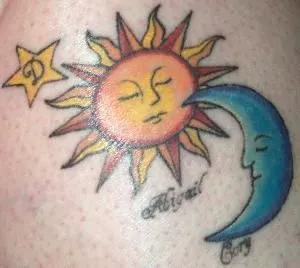 Tatuaje del sol y la luna - Imagenes Gratis