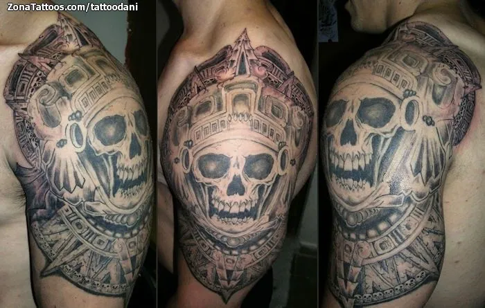 Tatuaje de tattoodani - Calaveras Mayas Hombro