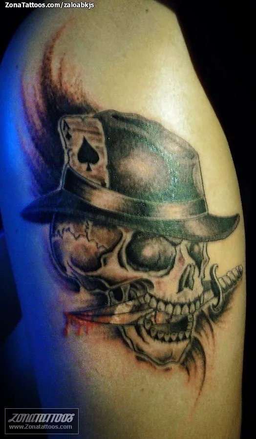 Tatuaje de zaloabkjs - Calaveras Sombreros Naipes