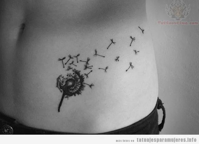 Tatuajes de dientes de león en la cadera | Tatuajes para mujeres ...