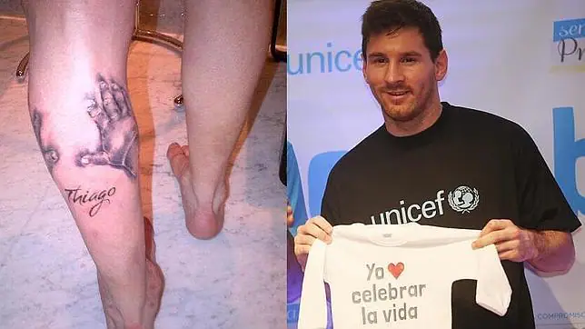 Messi tiene nuevo tatuaje, las manos de su bebé (Thiago) sobre su ...