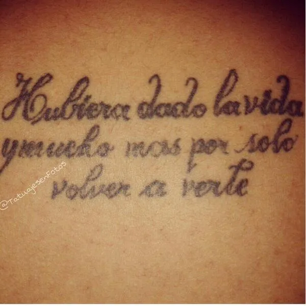 Tatuajes® on Twitter: "Tatuaje con la frase " Hubiera dado la vida ...