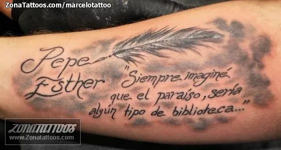 Tatuaje de marcelotattoo - Plumas Brazo Nombres