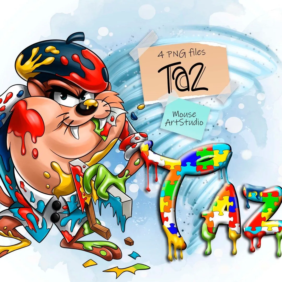 Taz PNG Demonio de Tasmania Taz-Mania Ilustración digital - Etsy México