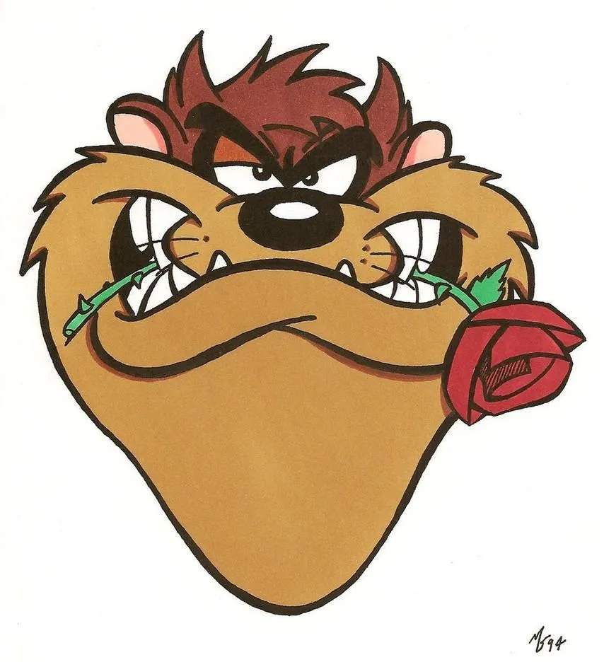 Taz with Rose by zombiegoon on DeviantArt