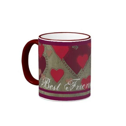 Taza de las iniciales del amor de los mejores amig de Zazzle.