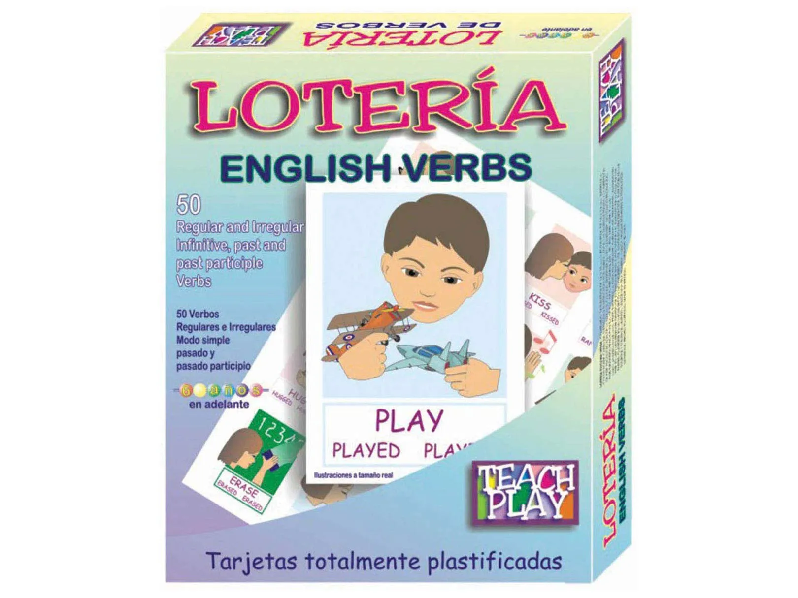 TEACH PLAY | Juego de Lotería Didáctica para Niños y Adolescentes de Verbos  en Inglés |