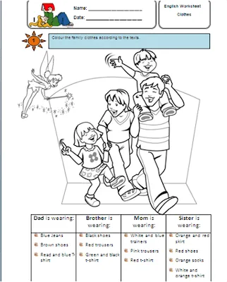 Teaching-Frenzy: Clothes worksheet for 1st grade