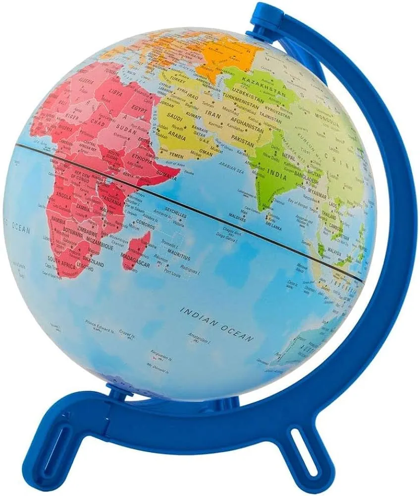 TEACHPLAY | Mini Globo Terráqueo para Niños Azul 16 cm | Actualizado en  Español con División