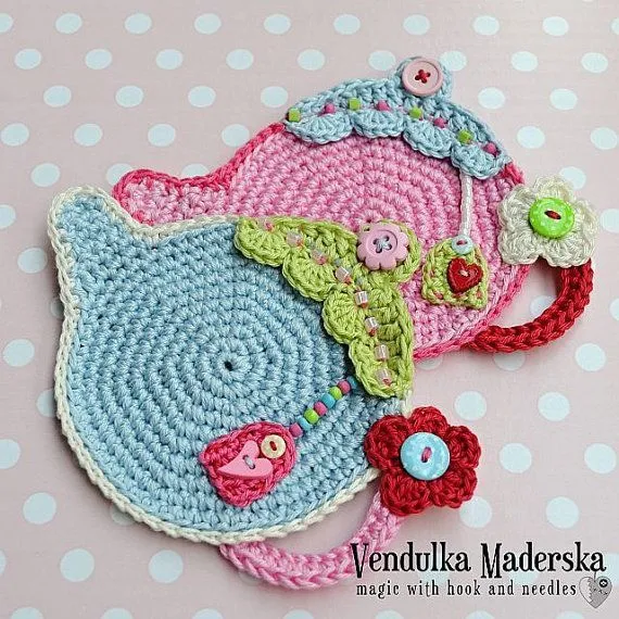 Teapot coaster - crochet pattern, DIY | Etsy, Patrón y Patrones De ...