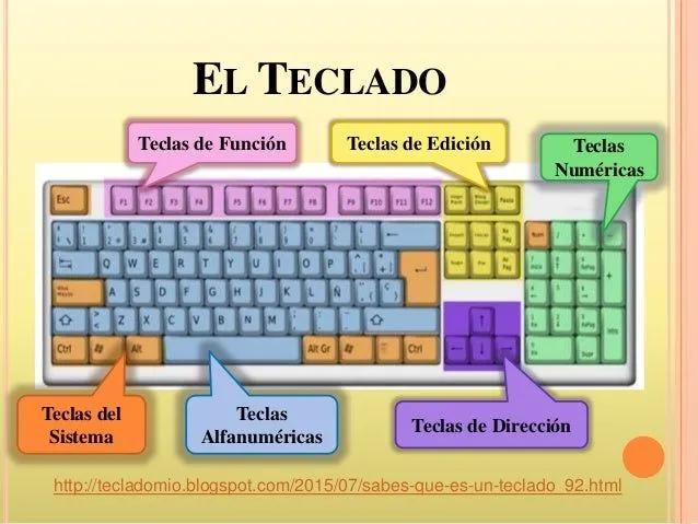 El teclado y sus partes