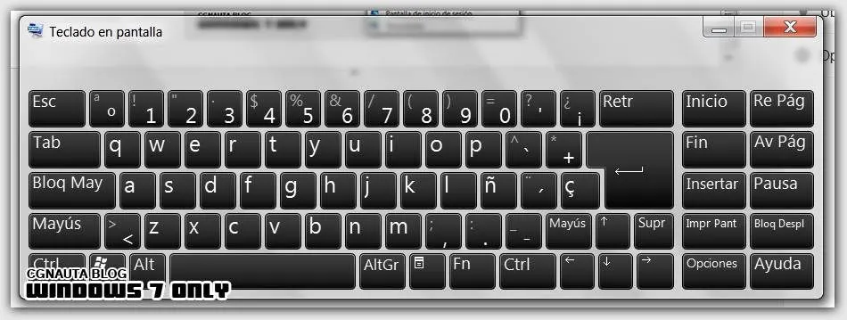 Teclado virtual para Windows 7 Starter y Home Basic en la ...