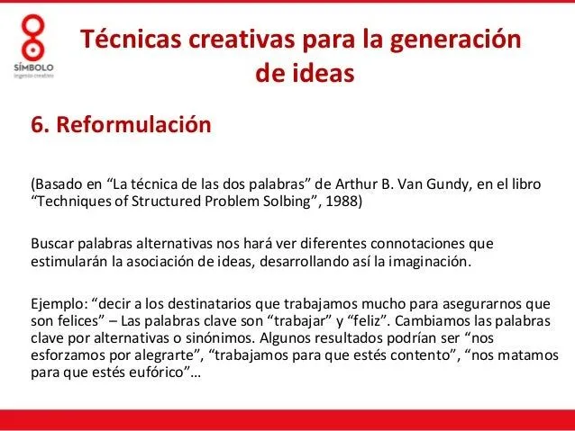 Técnicas creativas. ¿Cómo generar una idea?