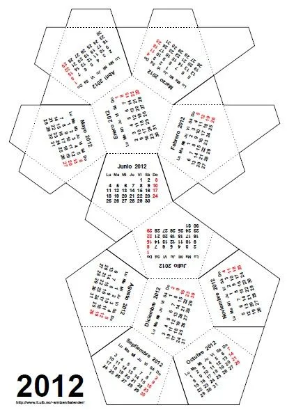Tecnología habitual: Calendario 2012 dodecaédrico regular