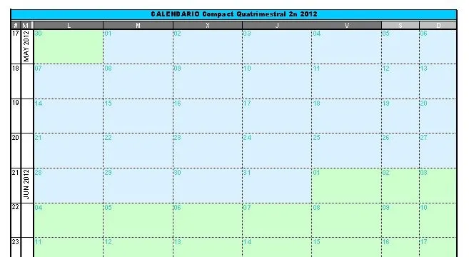 Tecnología habitual: Calendario Compact segundo cuatrimestre 2012