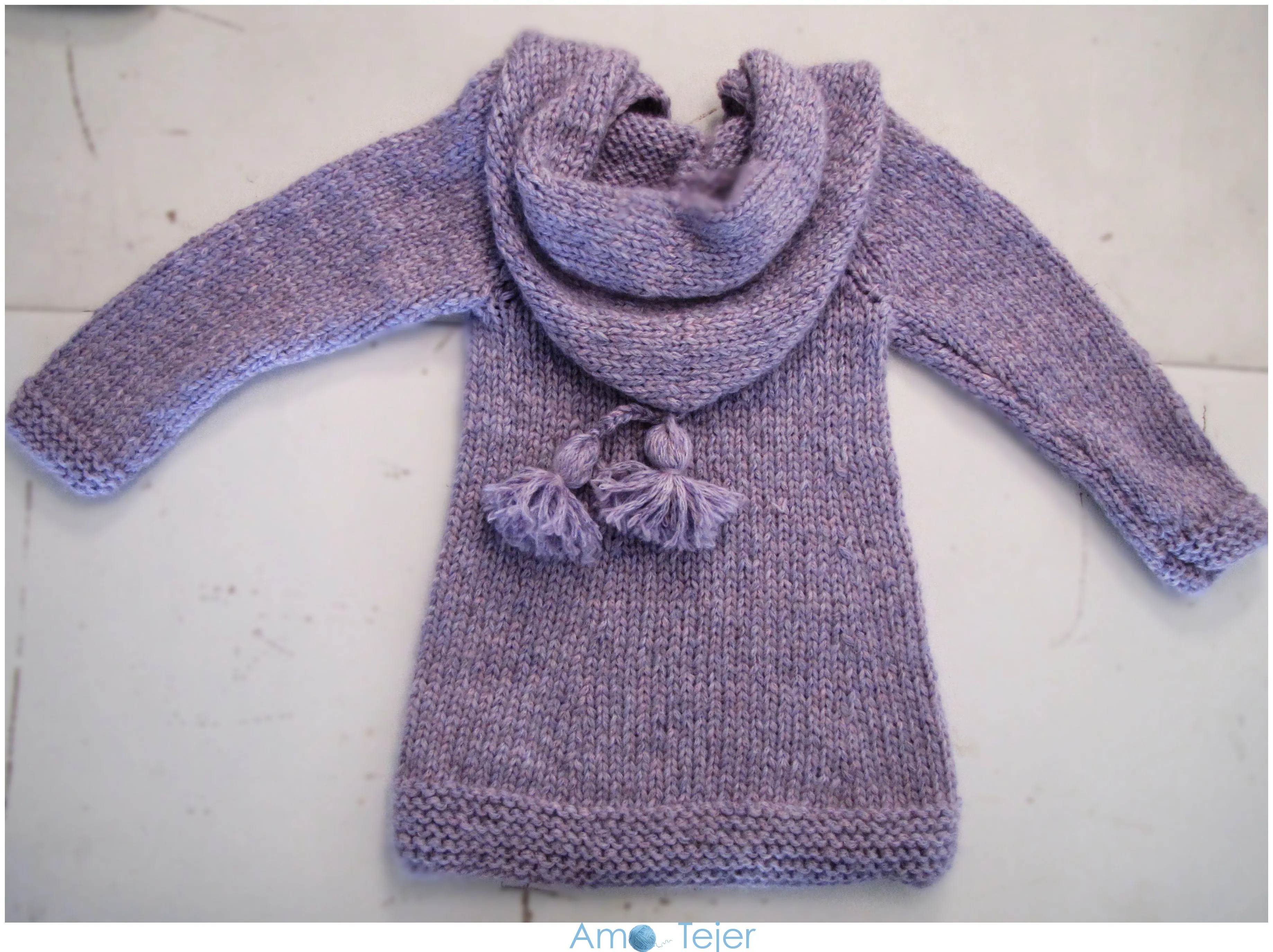 Buzo con capucha tejido para nena – Knitted Girlie Hoodie | Amo tejer