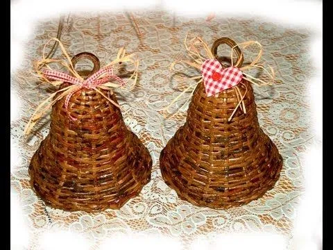 Como tejer los adornos navidenos de papel reciclado. Parte 1 ...