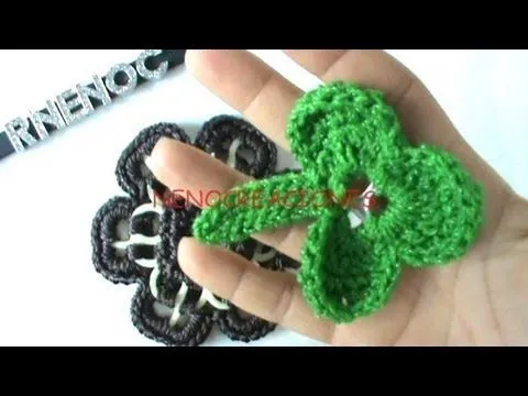 COMO TEJER HOJA DISEÑO TREBOL CON ARILLOS Y GANCHILLO CROCHET ...