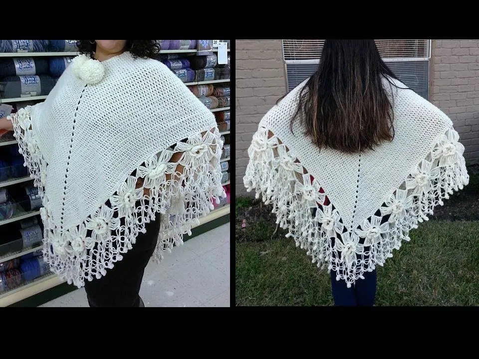 Como tejer un poncho a Crochet paso a paso TUTORIAL - YouTube