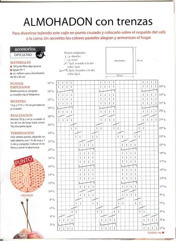 Tejido Facil: Patrón: Almohadon con trenzas super delicado (en dos ...