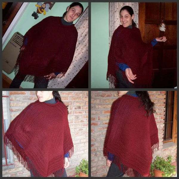 Tejidos en crochet y dos agujas: PONCHO CON PAP