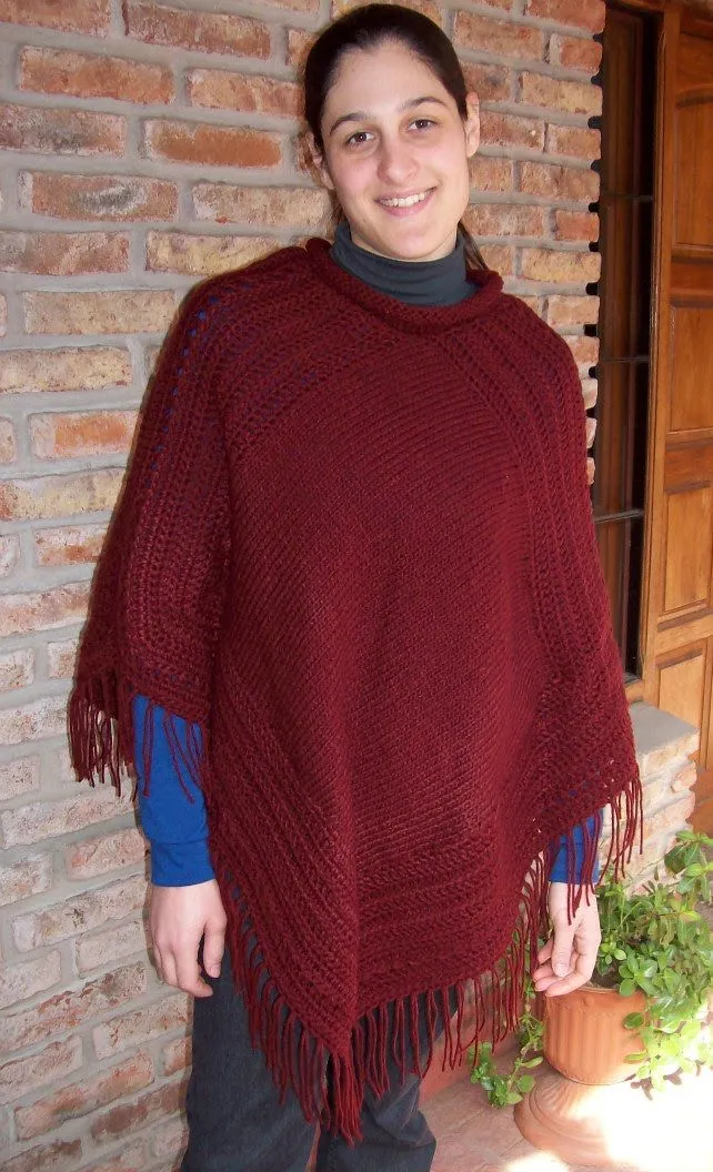 Tejidos en crochet y dos agujas: PONCHO CON PAP