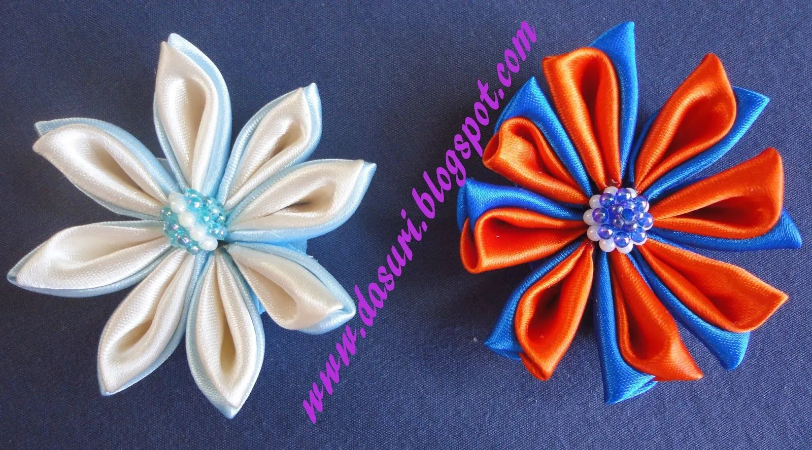 TEJIDOS Y ALGO MAS: FLORES TSUNAMI KANZASHI