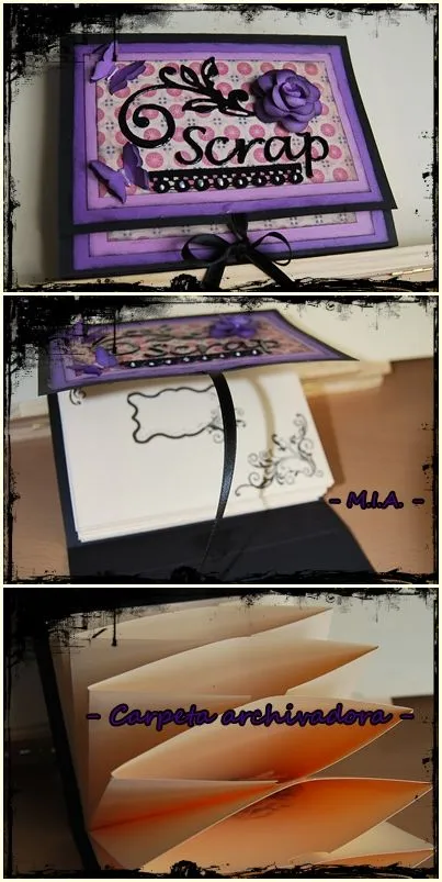 Tela, papel, tijeras.: Conjunto Scrap en morado