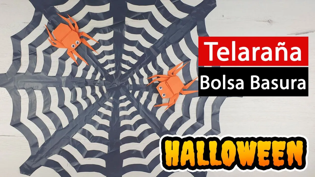 Cómo hacer Telaraña con una bolsa de basura ¡Fácil! - Manualidades Play