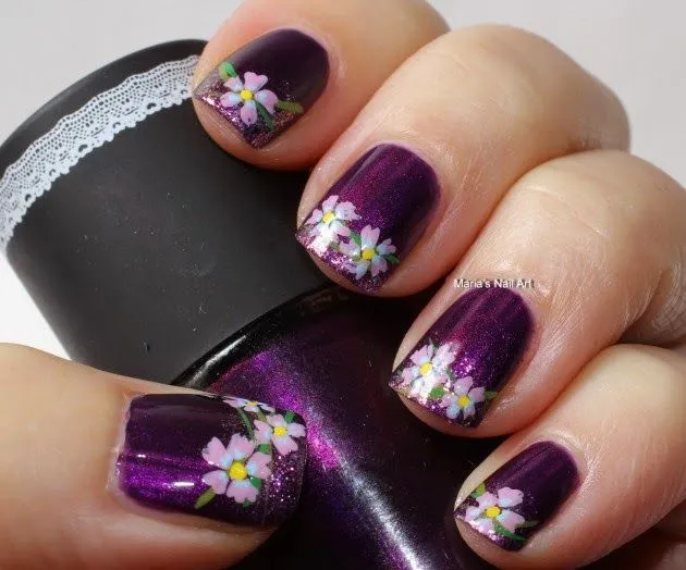 Tendencia en Diseño de Uñas - Uñas Decoradas de color Purpura ...