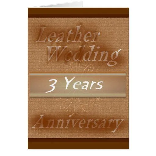 Tercer cuero del ~ del aniversario de boda felicitaciones de Zazzle.