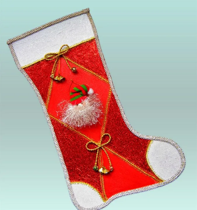 TereArte | Bota navideña roja en foamy decorada con escarcha