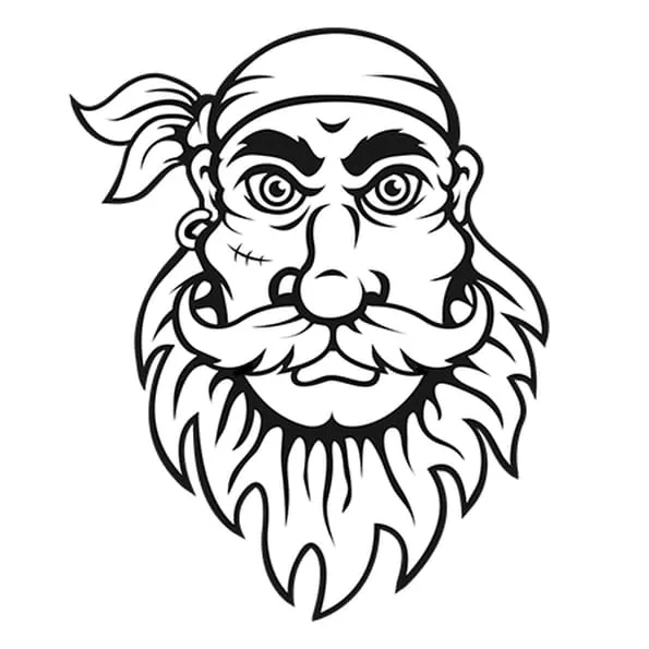 TÊTE DE PIRATE AVEC CICATRICE : Coloriage Tête de Pirate avec ...